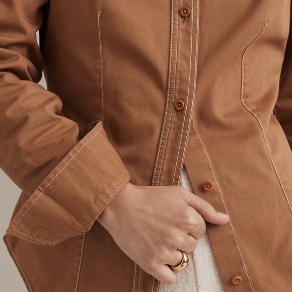 MADEWELL Darted Button-Up Shirt in (Re)generative Chino Western Long Sleeve - Picture 4 of 12